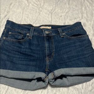 Levi Dark Blue Denim Shorts